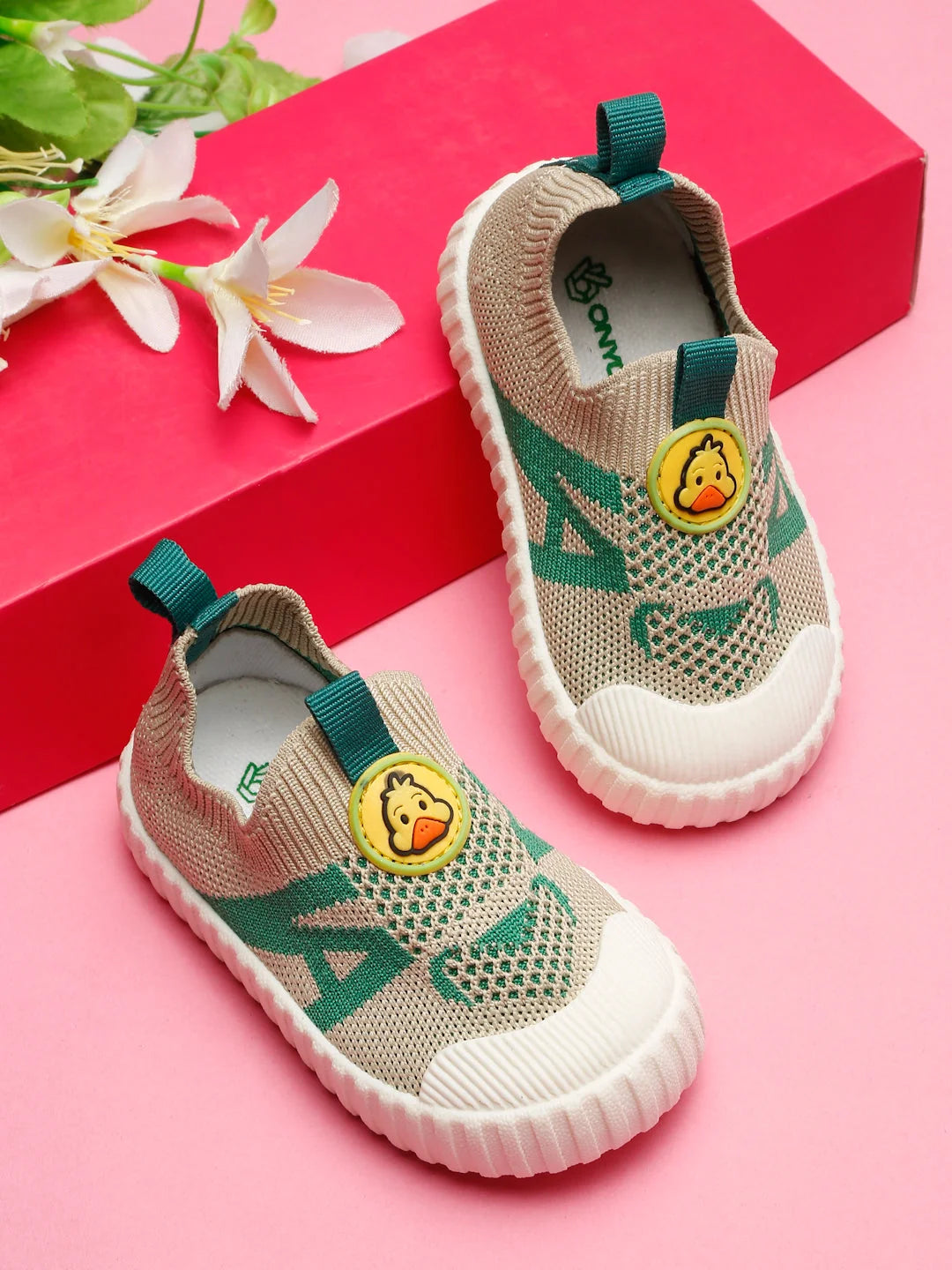 Ducky Toddlers First Step Shoes - Beige & Green (photo 2)