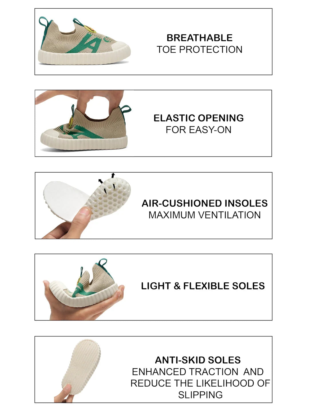 Ducky Toddlers First Step Shoes - Beige & Green (photo 7)