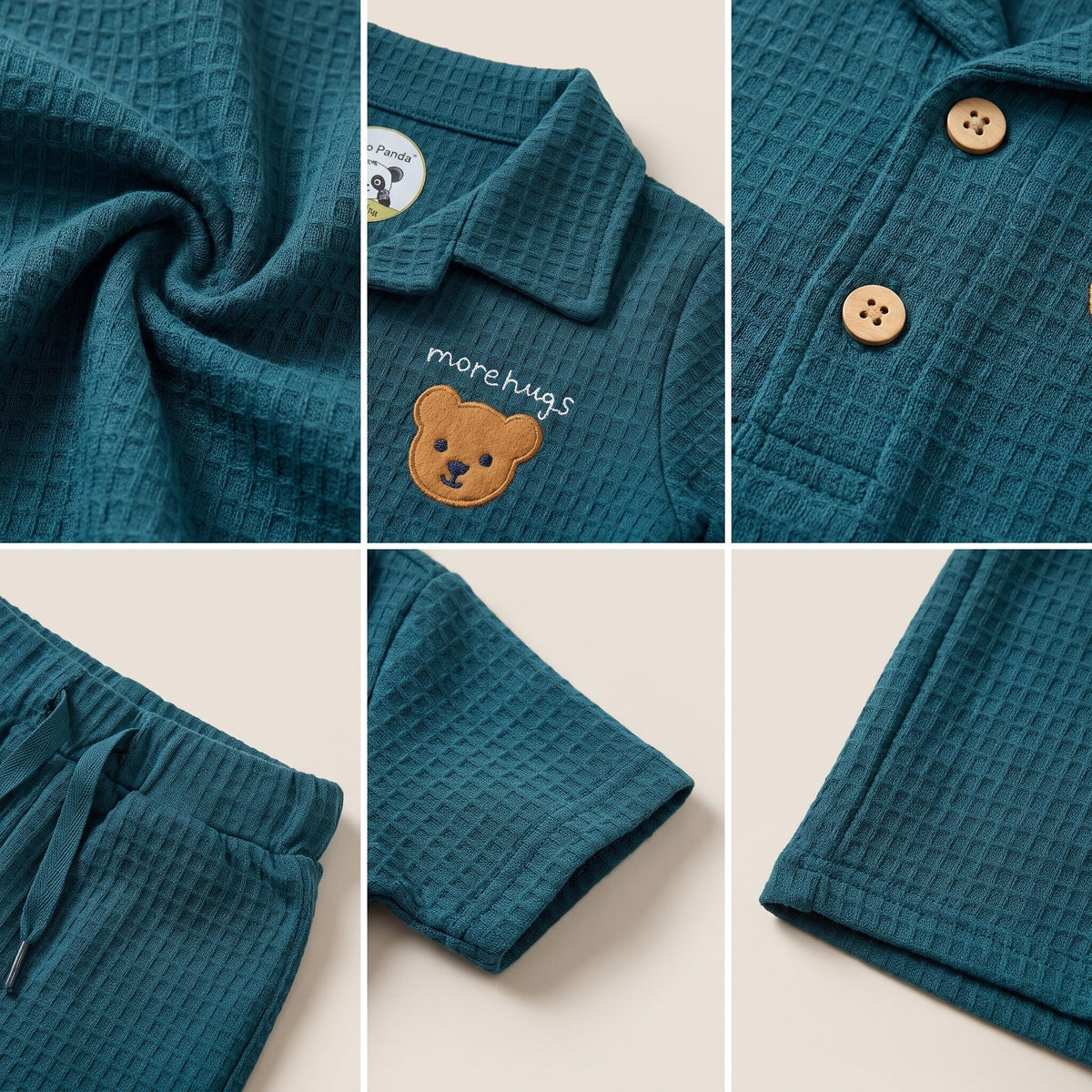 Textured Blue Boys' Shirt and Shorts Set (3 of 4)