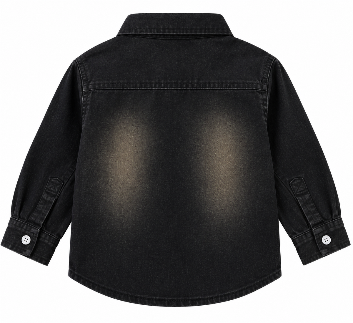 Classic Black Washed Denim Shirt for Kids