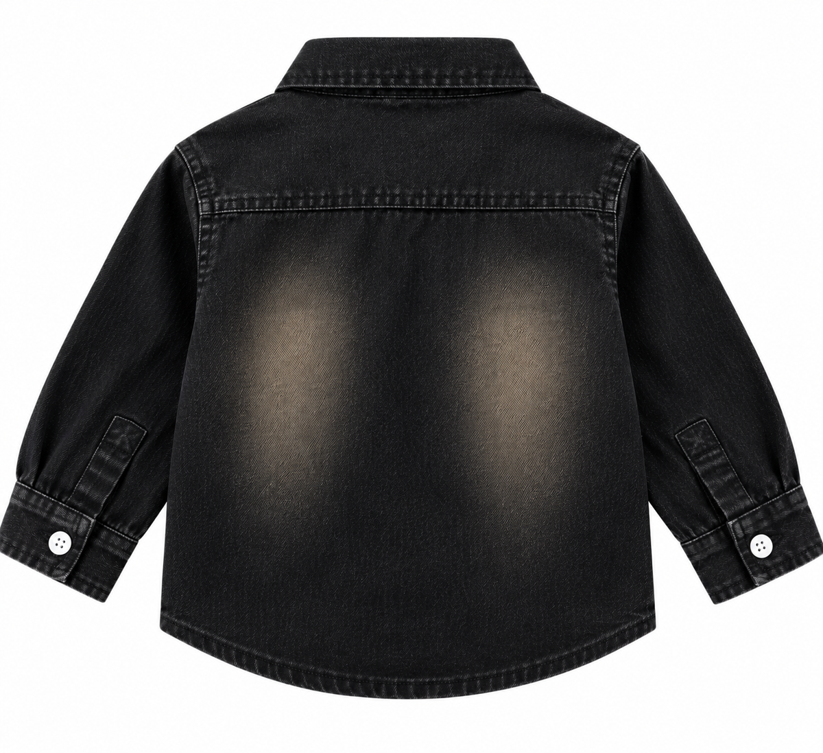 Classic Black Washed Denim Shirt for Kids