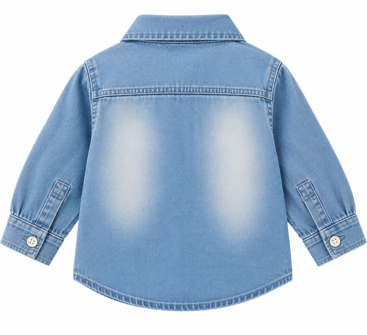 Classic Black Washed Denim Shirt for Kids
